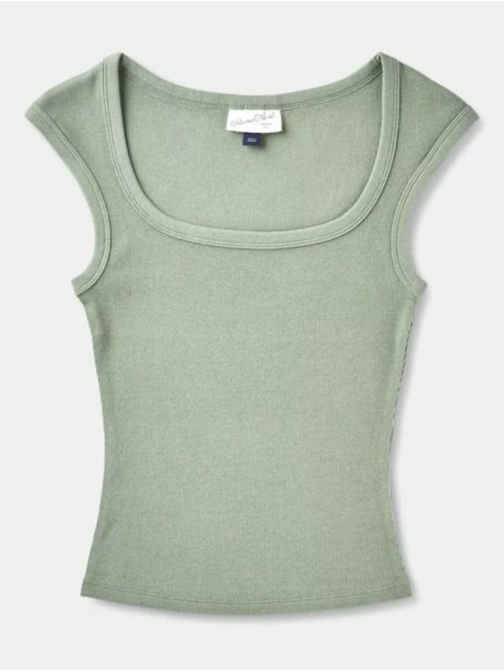 Universal Thread Sage Green Ribbed Square Neck Tank Large